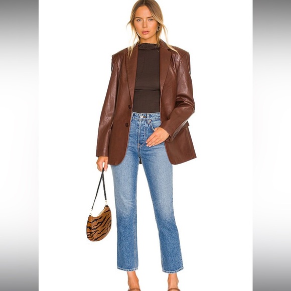 Revolve GRLFRND Karolina High Rise Straight Crop in Long Island - Picture 2 of 6